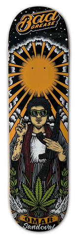 Bad Grease Inc - Drug Lord - Omar Sandoval (color) skateboard